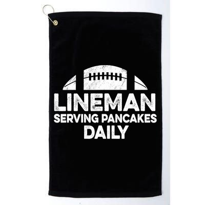 Mens Lineman Serving Pancakes Daily Football Offensive Lineman TShirt Golf Towel