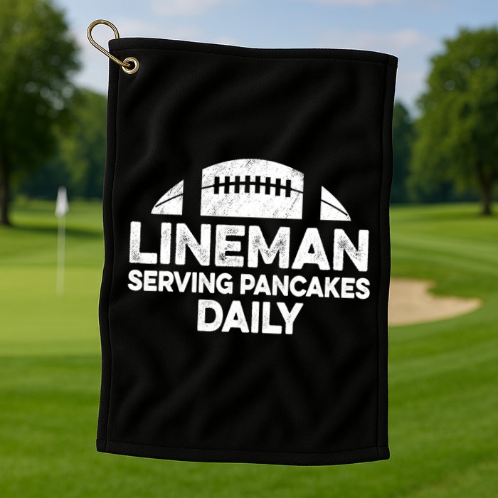 Mens Lineman Serving Pancakes Daily Football Offensive Lineman TShirt Golf Towel