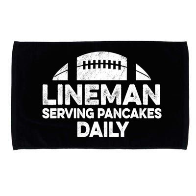 Mens Lineman Serving Pancakes Daily Football Offensive Lineman TShirt Microfiber Hand Towel