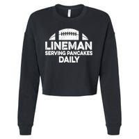 Mens Lineman Serving Pancakes Daily Football Offensive Lineman TShirt Cropped Pullover Crew