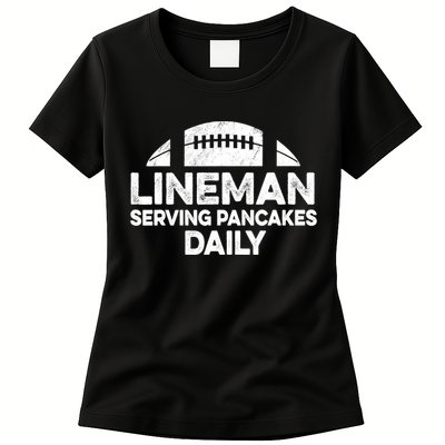 Mens Lineman Serving Pancakes Daily Football Offensive Lineman TShirt Womens T-Shirt