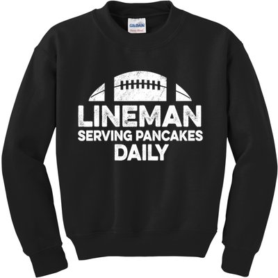 Mens Lineman Serving Pancakes Daily Football Offensive Lineman TShirt Kids Sweatshirt