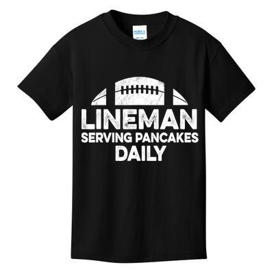Mens Lineman Serving Pancakes Daily Football Offensive Lineman TShirt Kids T-Shirt