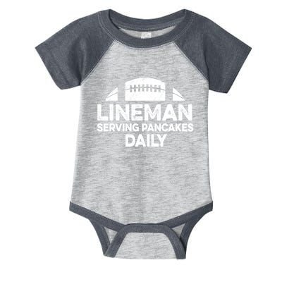 Mens Lineman Serving Pancakes Daily Football Offensive Lineman TShirt Infant Baby Jersey Bodysuit