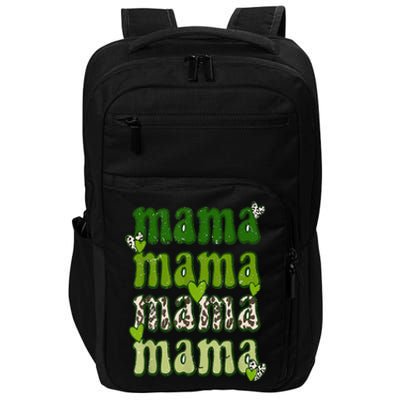 Mama Leopard St Patrick's Day Mama and Mini Cute Irish Impact Tech Backpack