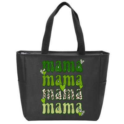 Mama Leopard St Patrick's Day Mama and Mini Cute Irish Zip Tote Bag