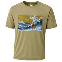 Meme Lover Surfing Capybara Cooling Performance Crew T-Shirt
