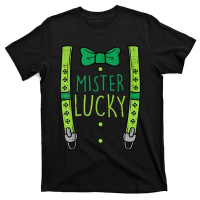 Mister Lucky Suspenders St Patricks Day Boys s Toddlers T-Shirt