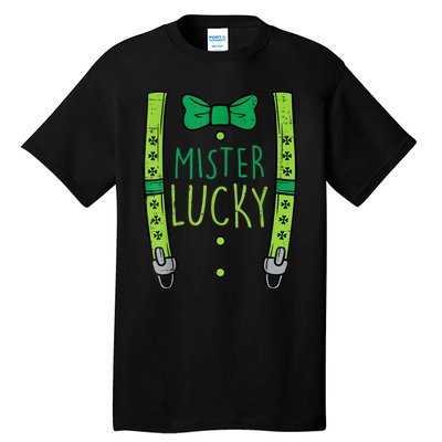 Mister Lucky Suspenders St Patricks Day Boys s Toddlers Tall T-Shirt