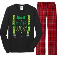 Mister Lucky Suspenders St Patricks Day Boys s Toddlers Long Sleeve Pajama Set