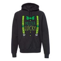 Mister Lucky Suspenders St Patricks Day Boys s Toddlers Premium Hoodie