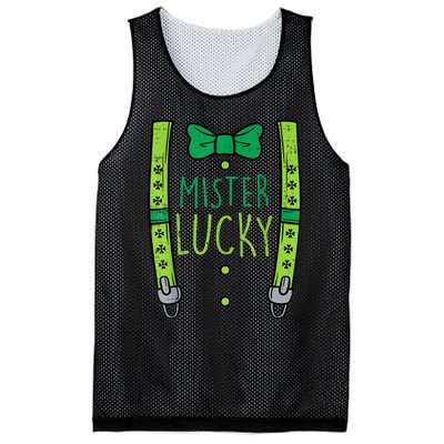 Mister Lucky Suspenders St Patricks Day Boys s Toddlers Mesh Reversible Basketball Jersey Tank