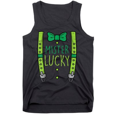 Mister Lucky Suspenders St Patricks Day Boys s Toddlers Tank Top