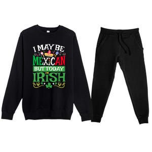 Mexican Latino St Saint Patricks Day Beer Shamrock Gift Premium Crewneck Sweatsuit Set