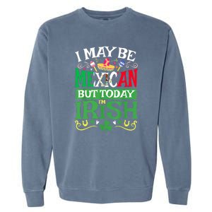 Mexican Latino St Saint Patricks Day Beer Shamrock Gift Garment-Dyed Sweatshirt