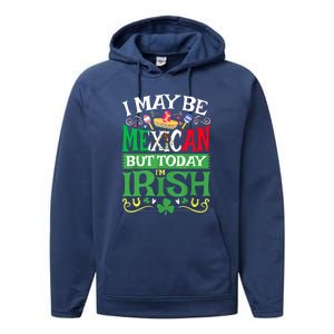 Mexican Latino St Saint Patricks Day Beer Shamrock Gift Performance Fleece Hoodie