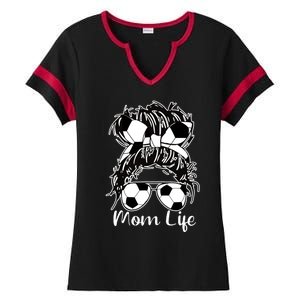 Mom Life Soccer Mom Ladies Halftime Notch Neck Tee