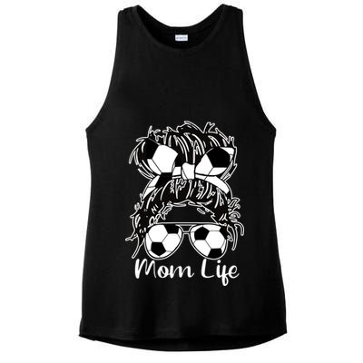 Mom Life Soccer Mom Ladies PosiCharge Tri-Blend Wicking Tank