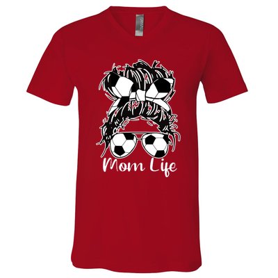 Mom Life Soccer Mom V-Neck T-Shirt