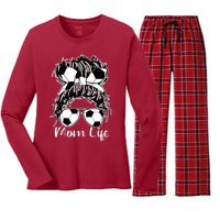 Mom Life Soccer Mom Women's Long Sleeve Flannel Pajama Set 