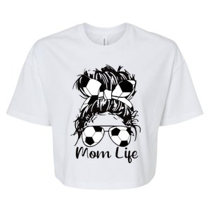 Mom Life Soccer Mom Bella+Canvas Jersey Crop Tee