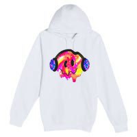 Music Lover Smiling Face Costume Happy Cute Headphone Smile Premium Pullover Hoodie