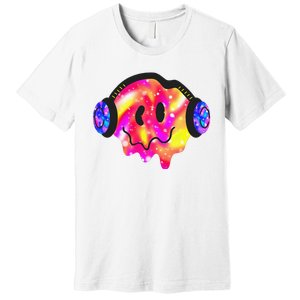 Music Lover Smiling Face Costume Happy Cute Headphone Smile Premium T-Shirt