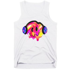 Music Lover Smiling Face Costume Happy Cute Headphone Smile Tank Top