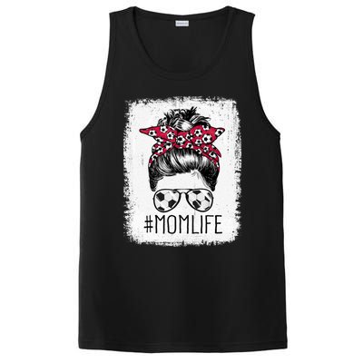 Mom Life Soccer Mom Mothers Day Messy Bun Gift PosiCharge Competitor Tank