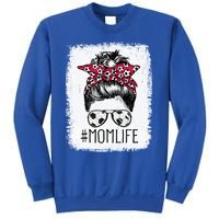 Mom Life Soccer Mom Mothers Day Messy Bun Gift Sweatshirt