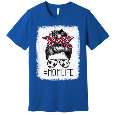 Mom Life Soccer Mom Mothers Day Messy Bun Gift Premium T-Shirt