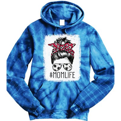 Mom Life Soccer Mom Mothers Day Messy Bun Gift Tie Dye Hoodie