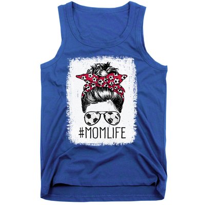 Mom Life Soccer Mom Mothers Day Messy Bun Gift Tank Top