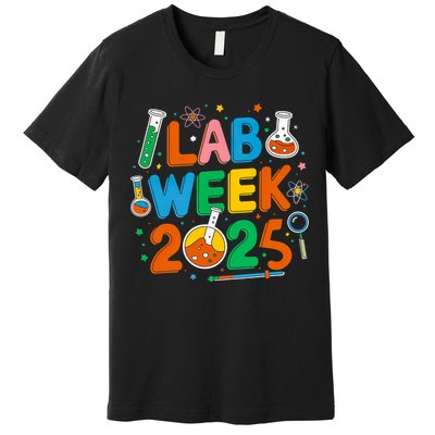 Medical Lab Scientist Retro Lab Week 2025 Phlebotomy Week Premium T-Shirt