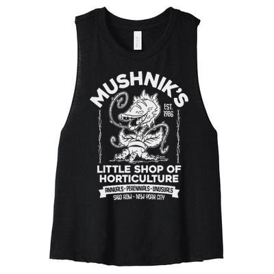 Mushniks Little Shop Of Horticulture Horror Women's Racerback Cropped Tank