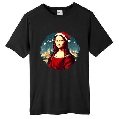 Mona Lisa Santa Hat Funny Christmas Art Tall Fusion ChromaSoft Performance T-Shirt