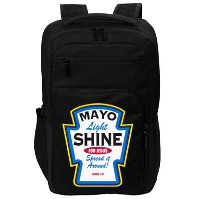 Mayo Light Shine Funny Christian Parody Impact Tech Backpack