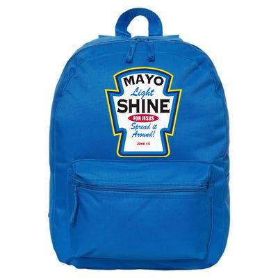 Mayo Light Shine Funny Christian Parody 16 in Basic Backpack