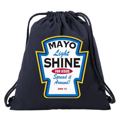 Mayo Light Shine Funny Christian Parody Drawstring Bag