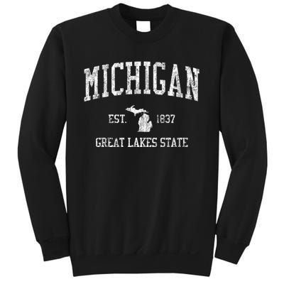 Michigan Long Sleeve Vintage Sports Sweatshirt