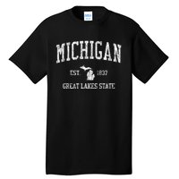 Michigan Long Sleeve Vintage Sports Tall T-Shirt