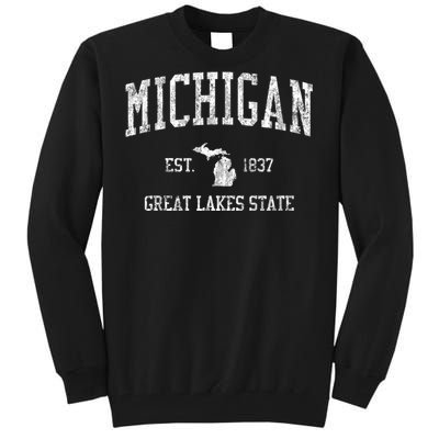 Michigan Long Sleeve Vintage Sports Tall Sweatshirt