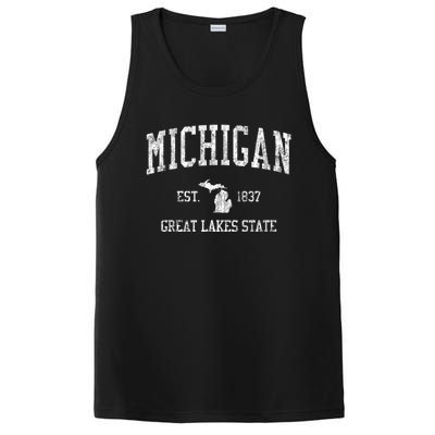 Michigan Long Sleeve Vintage Sports PosiCharge Competitor Tank