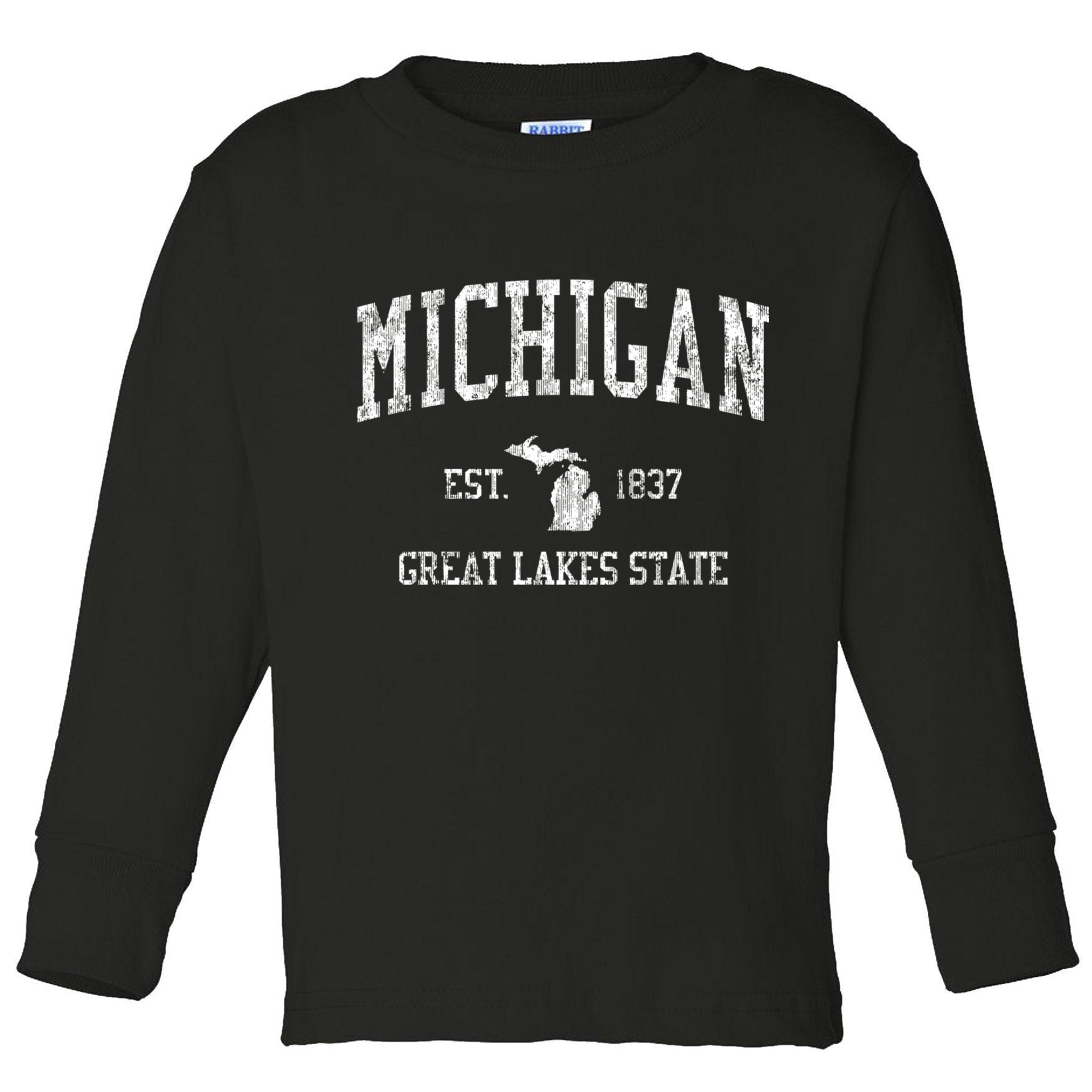 Michigan Long Sleeve Vintage Sports Toddler Long Sleeve Shirt