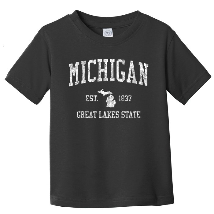 Michigan Long Sleeve Vintage Sports Toddler T-Shirt