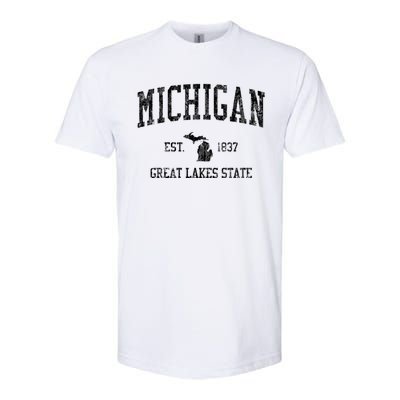 Michigan Long Sleeve Vintage Sports Softstyle® CVC T-Shirt