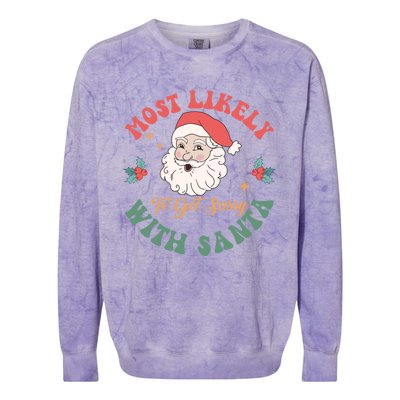 Most Likely To Get Sassy With Santa Christmas Matching Gift Colorblast Crewneck Sweatshirt