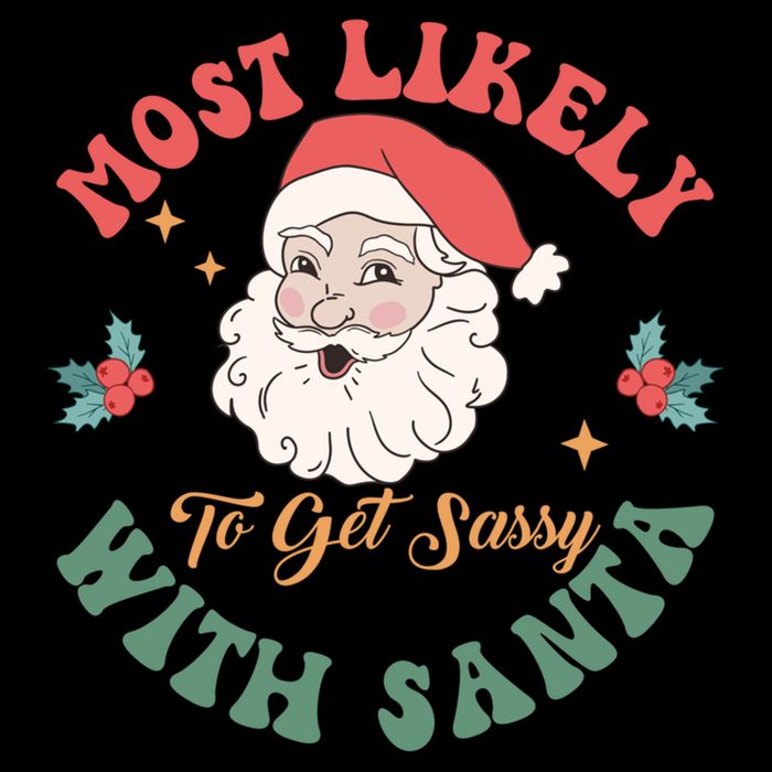 Most Likely To Get Sassy With Santa Christmas Matching Gift Cooling Performance Long Sleeve Crew