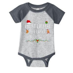 Most Likely To Forget The Hidden Presents Christmas Pajamas Infant Baby Jersey Bodysuit