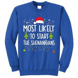 Most Likely To Start The Shenanigans Christmas Family Sweatshirt